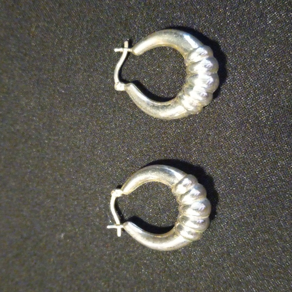 Puffy 925 hoop earrings